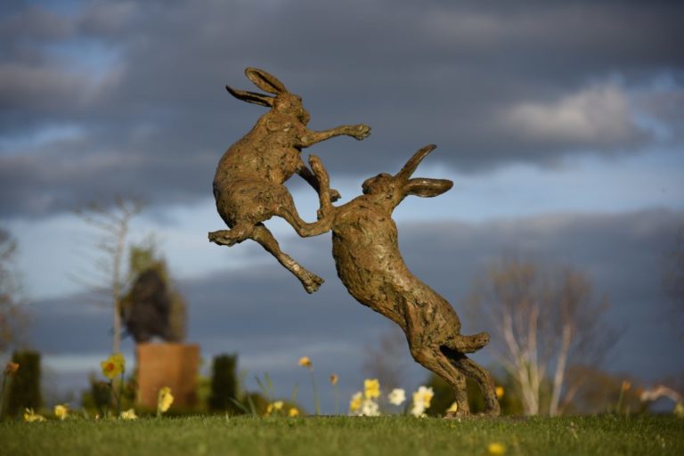 Boxing Hares sculpture