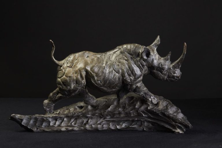 sculpture of black rhino 2016