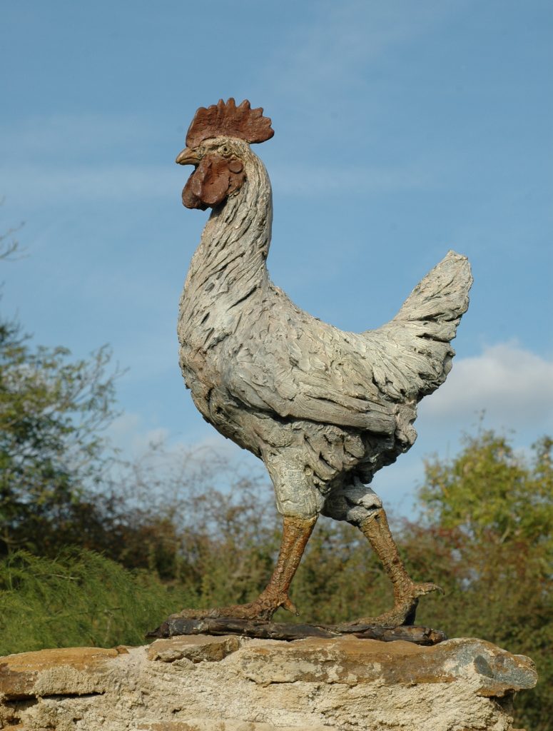 sculpture of chicken for year of the rooster