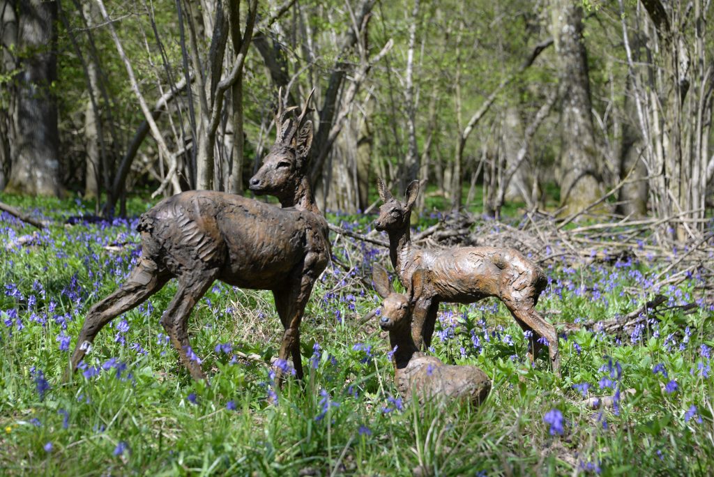 Roe deer sculptures for solo exhibition