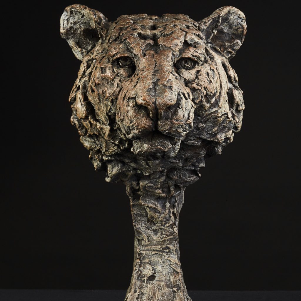 Tiger head sculpture