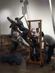 Sculpture being moved for exhibition