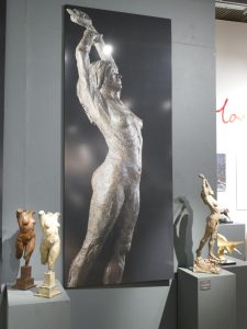 Poster of nude sculpture in exhibition