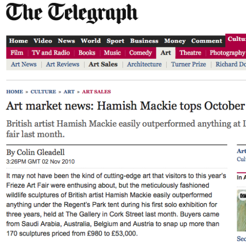 article in The Telegraph November 2010