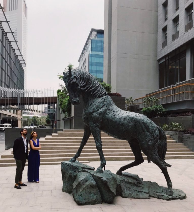 Andalusian stallion sculpture in Dubai