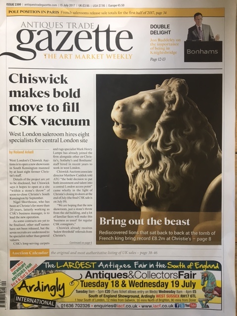 Antiques Trade Gazette July 2017 front page