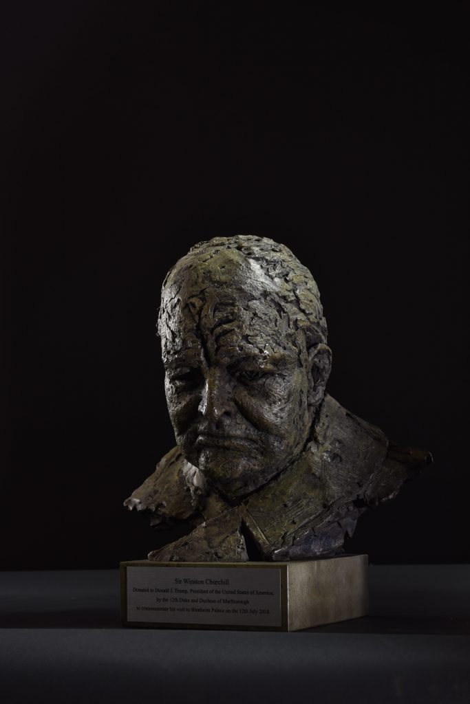 Churchill bust public art at Blenheim