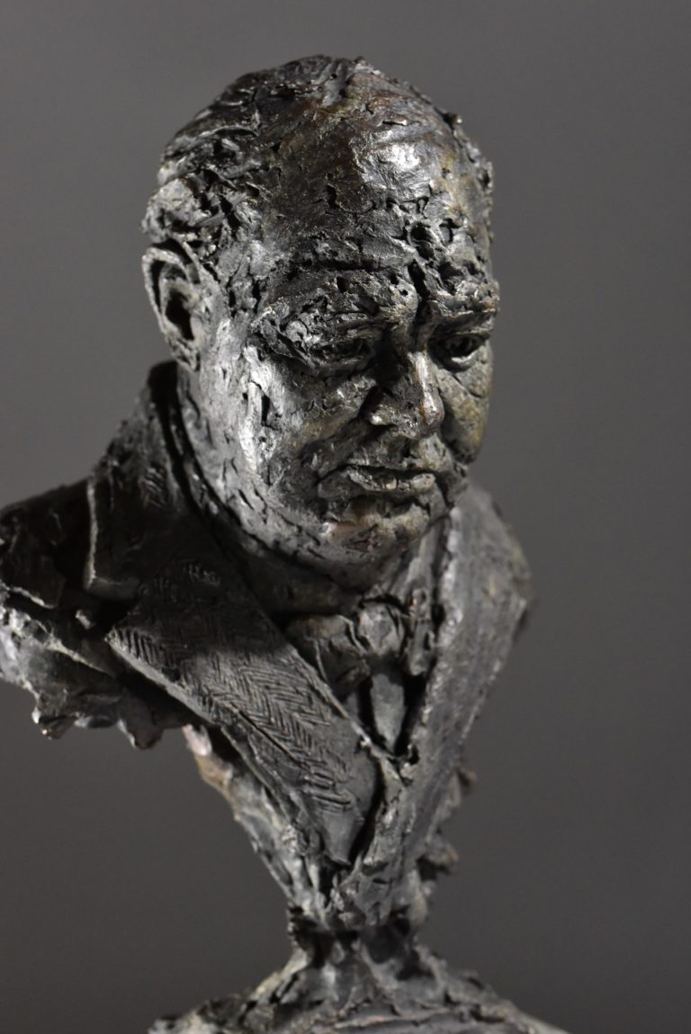 Bronze bust of Winston Churchill