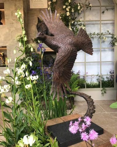 Hamish's bronze grouse sculpture at Chelsea
