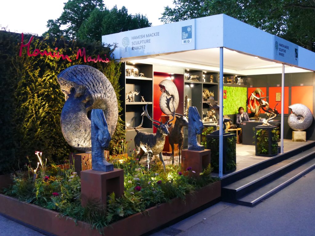 Chelsea Flower show stand as part of a sculptor's year