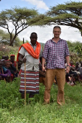 Hamish and a Masai warrior
