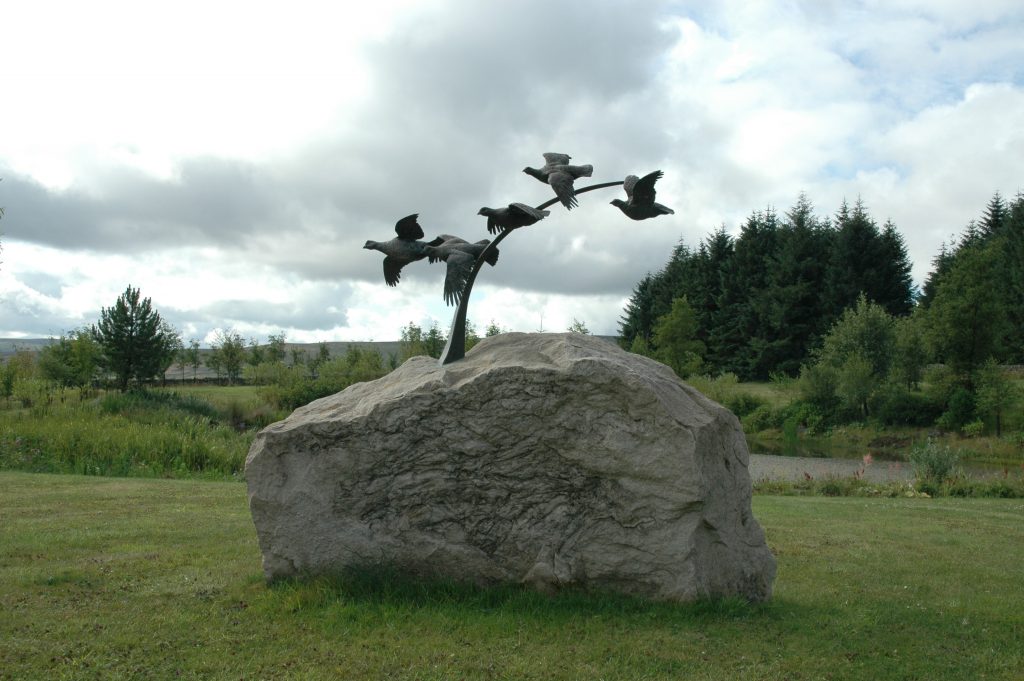 grouse sculpture by Hamish Mackie