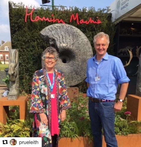 Hamish with Prue Leith at RHS Chelsea Flower Show
