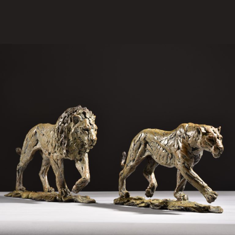 Lion sculptures in bronze
