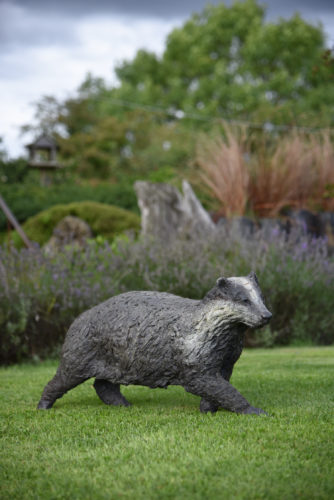 bronze badger sculpture by Hamish Mackie