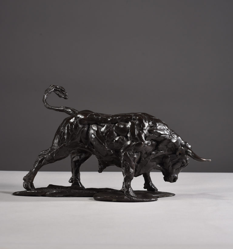 Mackie's bull sculpture in bronze