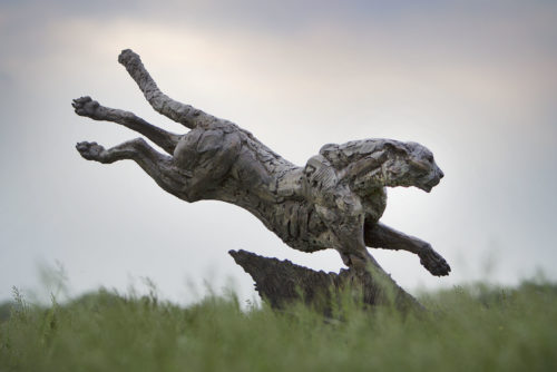 bronze sculpture of cheetah life size