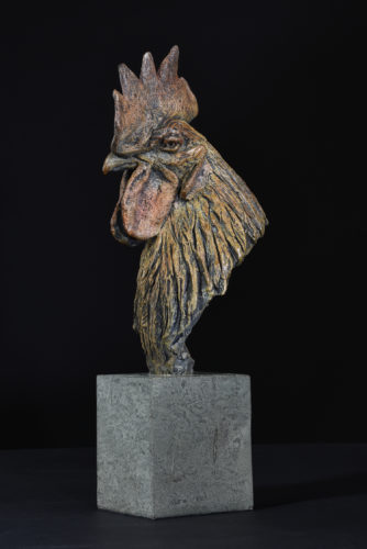 Bronze Chicken Head sculpture by Hamish Mackie