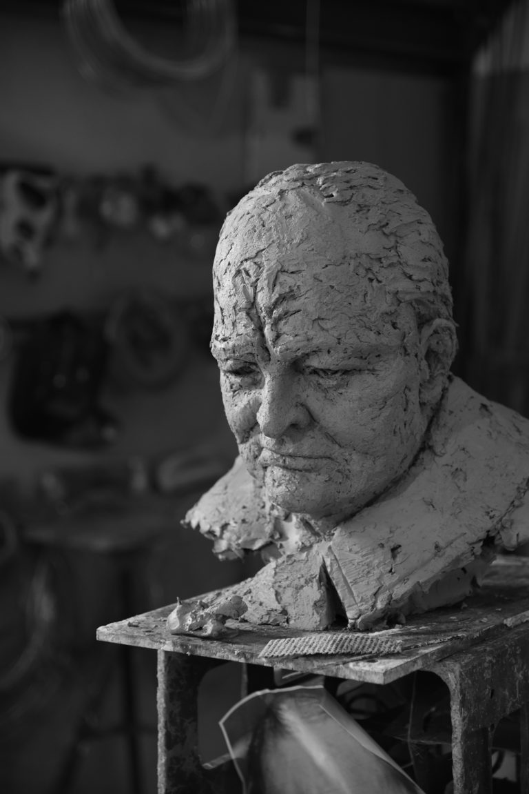 clay model of original Sir Winston Churchill bust