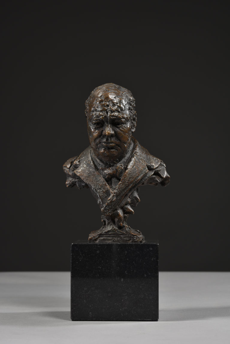 Churchill bronze bust