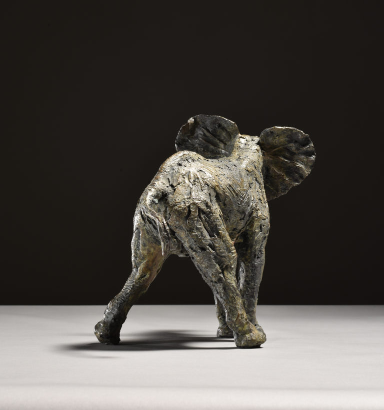rear view of Elephant calf sculpture