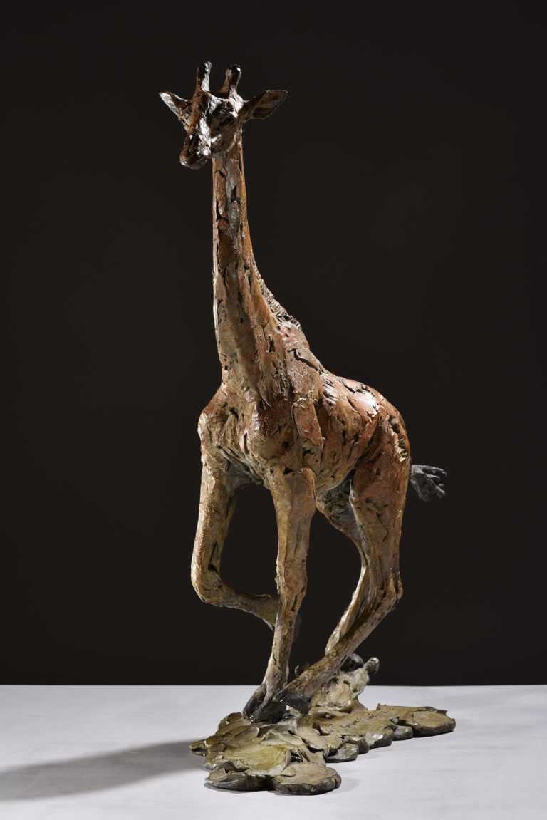 giraffe running sculpture