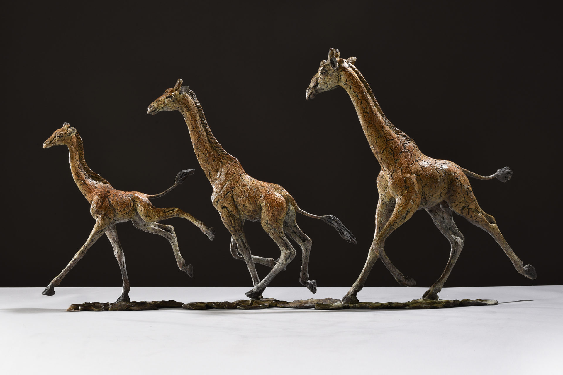 three of Hamish's giraffe sculpture