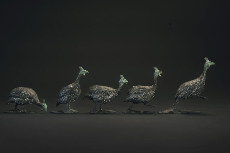 Guinea Fowl sculptures by Mackie