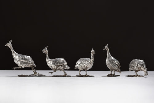 Guinea Fowl sculptures