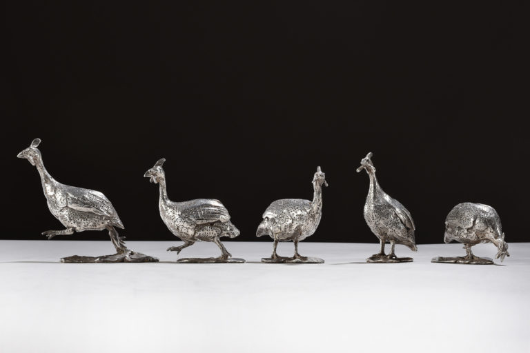 Guinea Fowl sculptures