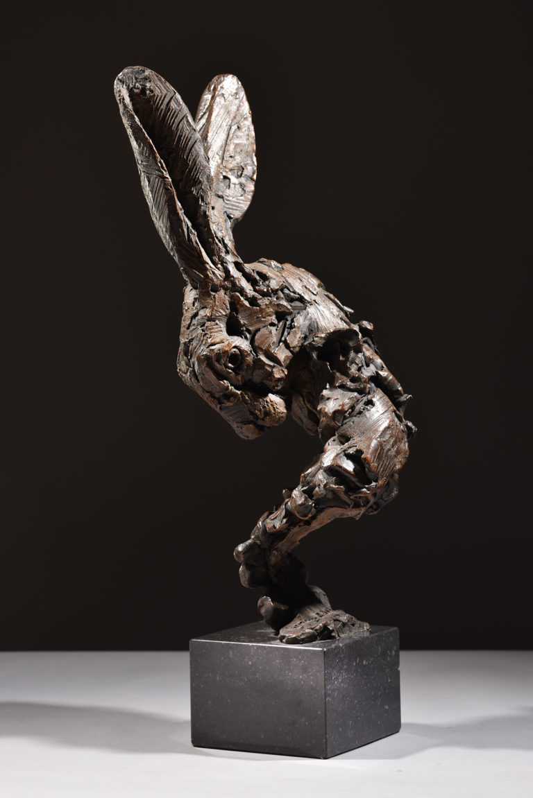 bronze hare head
