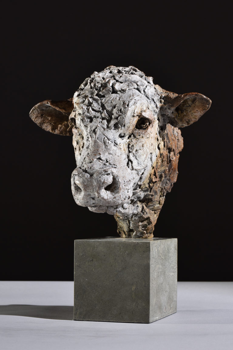 sculpture of Hereford Bull head