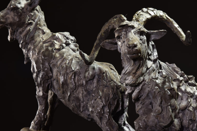 Hamish Mackie's bronze Highland Goats sculpture
