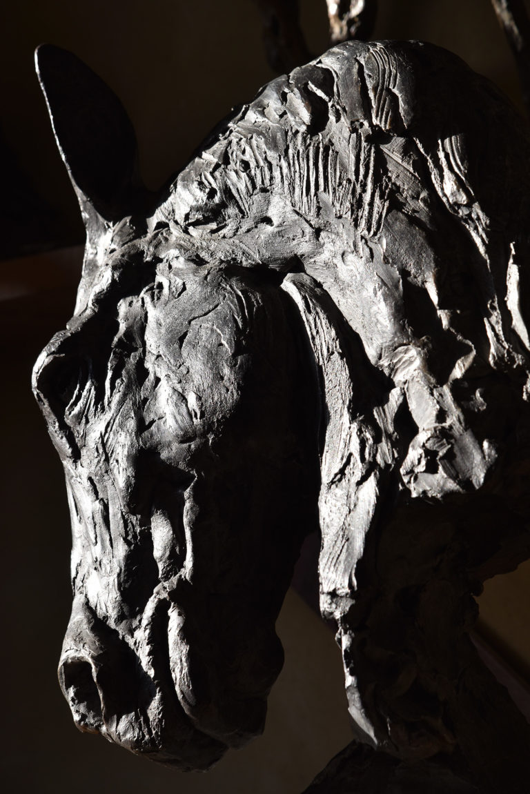 bronze horse head
