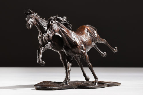 Hamish Mackie's sculpture Goodman's Two Horses Running Together Scale 1:18