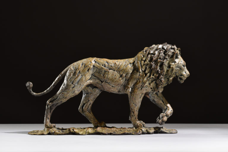 lion sculpture in bronze