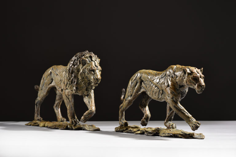 pair of lion sculpture