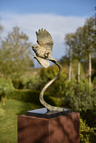 bronze owl sculpture by Hamish Mackie