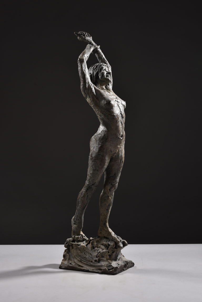 nude stretching female sculpture