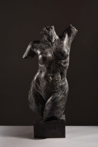 bronze nude sculpture of torso