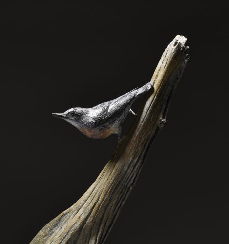 Nuthatch sculpture by Mackie