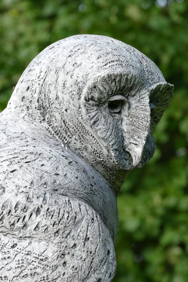 detail of owl sculpture