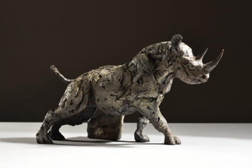 black rhino sculpture