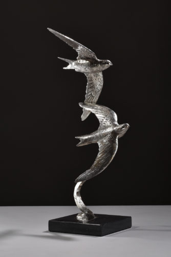 swifts sculpture in silver