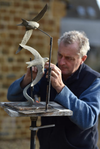 Hamish making swifts sculpture