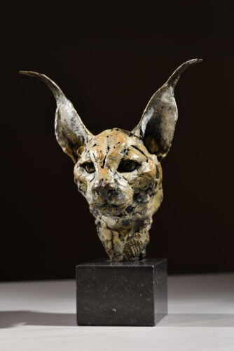 bronze Caracal Head