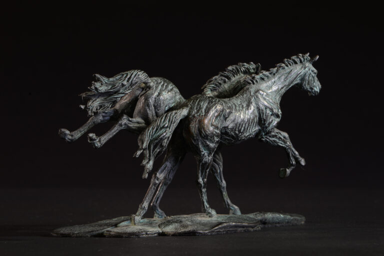 bronze Goodman's Two Horses Running Together Scale 1:18