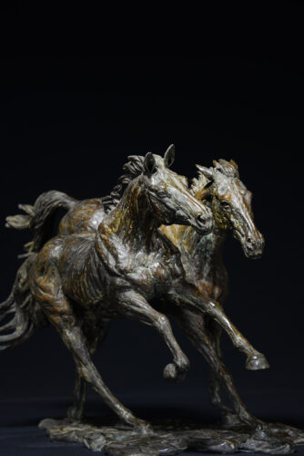 bronze Goodman’s Two Horses Running Together Scale 1:7