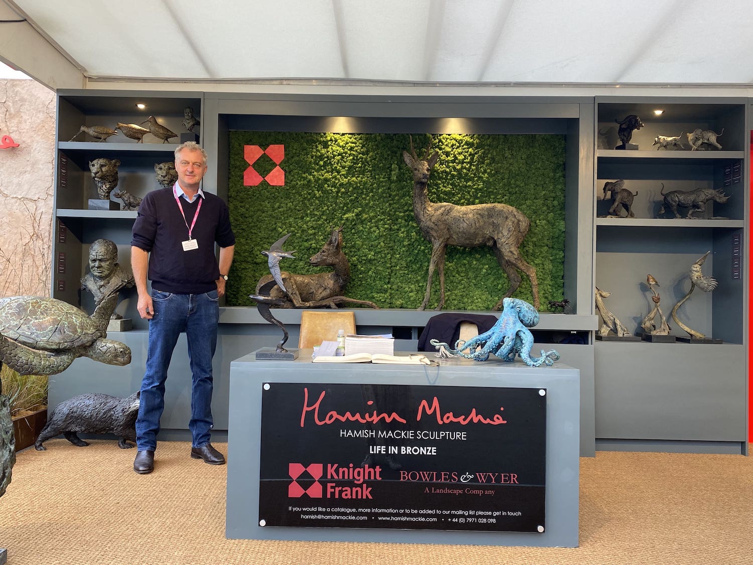 Hamish Mackie on his stand at Chelsea