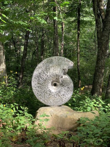 Ammonite sculpture in Highland reserve